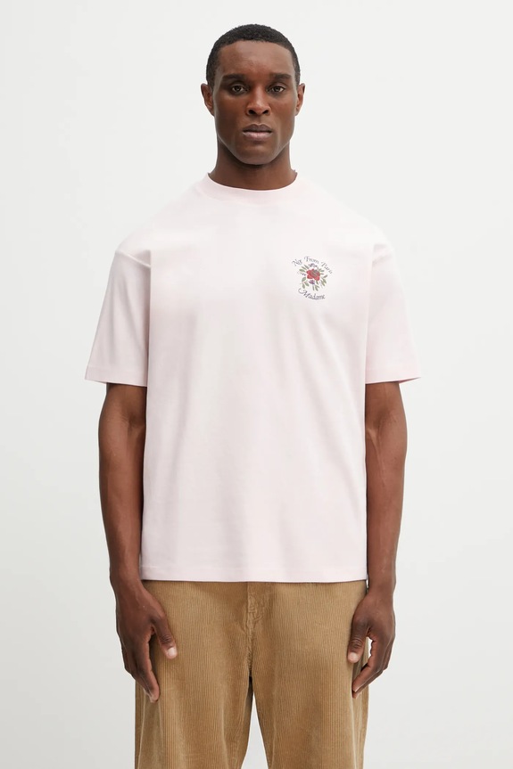 Clothing Drôle de Monsieur cotton t-shirt Slogan Rose J.TS210.CO002.LPI pink