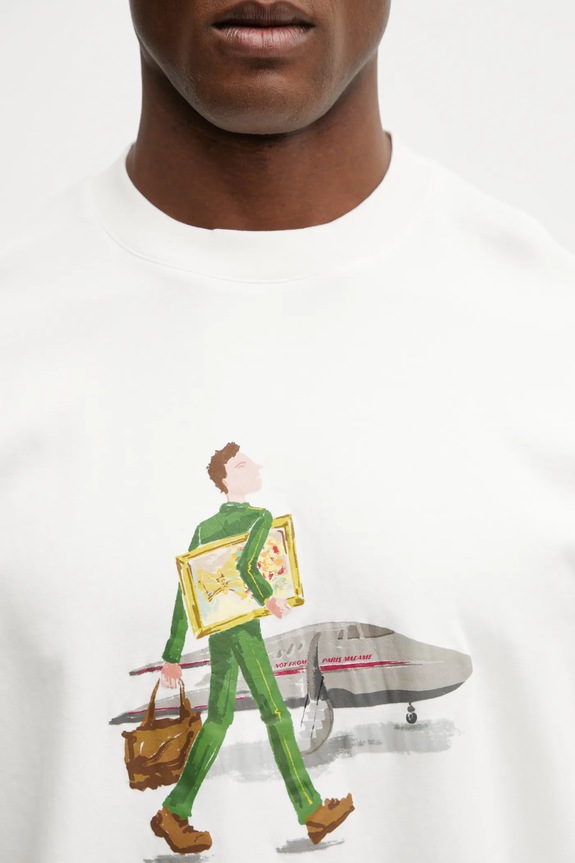 Drôle de Monsieur tricou din bumbac LHomme Au Tableau bej J.TS290.CO002.OW