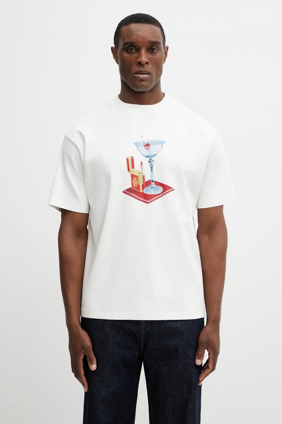 Хлопковая футболка Drôle de Monsieur Cocktail гладкий бежевый J.TS291.CO002.OW