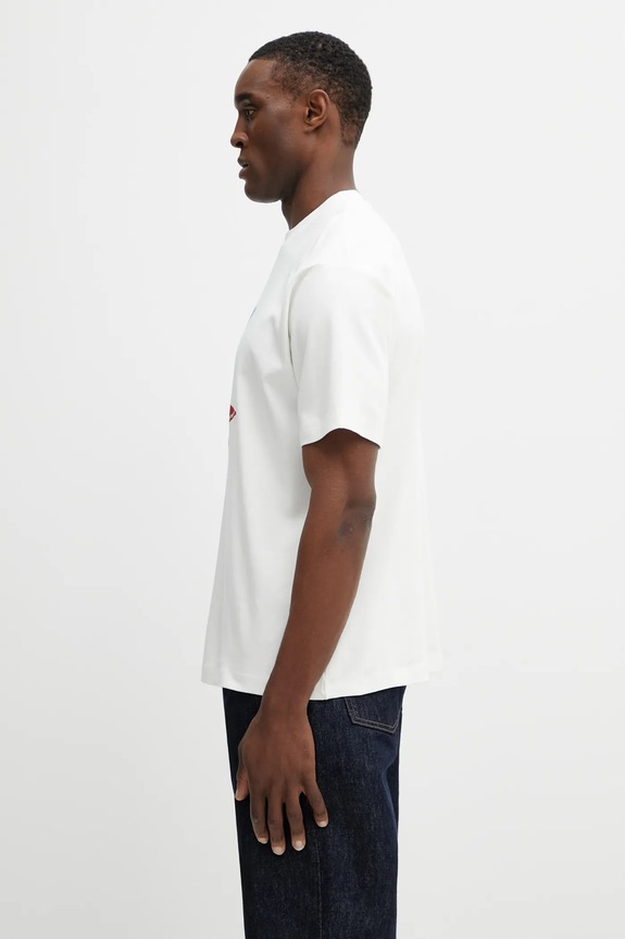 Хлопковая футболка Drôle de Monsieur Cocktail J.TS291.CO002.OW бежевый SS26