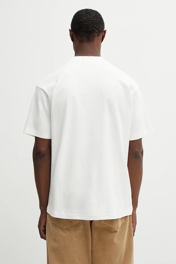 Clothing Drôle de Monsieur cotton t-shirt Slogan Hibiscus J.TS292.CO002.OW beige