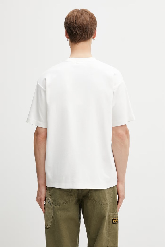 Îmbrăcăminte Drôle de Monsieur Drôle Café tricou din bumbac de bărbați K.TS307.CO002.OW alb
