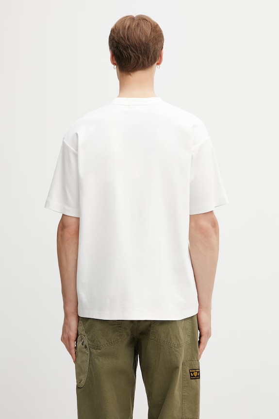 Îmbrăcăminte Drôle de Monsieur Drôle Café tricou din bumbac de bărbați K.TS307.CO002.OW alb