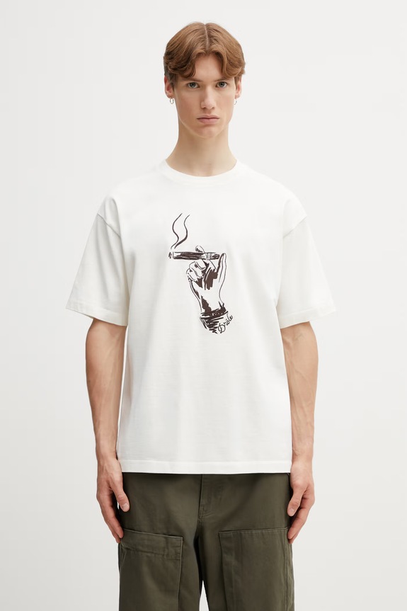Drôle de Monsieur Cuba t-shirt in cotone da uomo beige K.TS314.CO248.OW