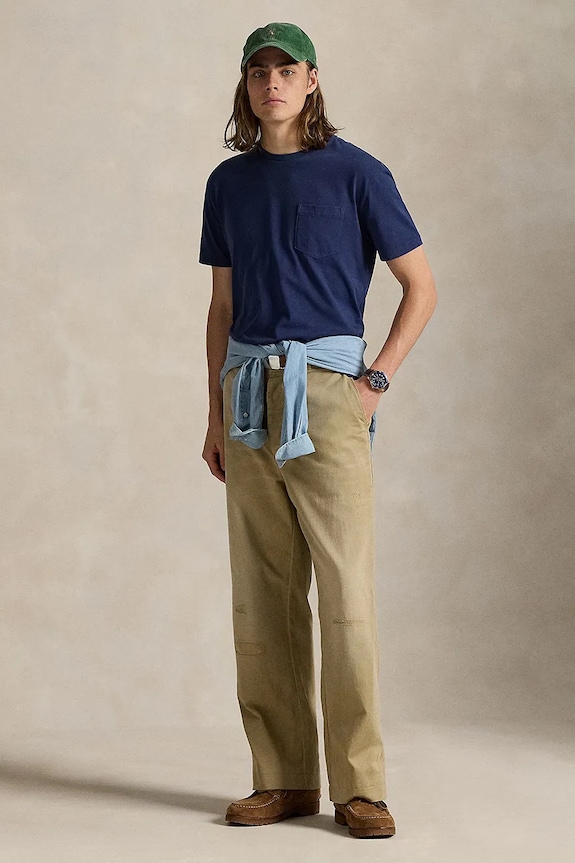 Ruházat Polo Ralph Lauren pamut póló 710977904 sötétkék