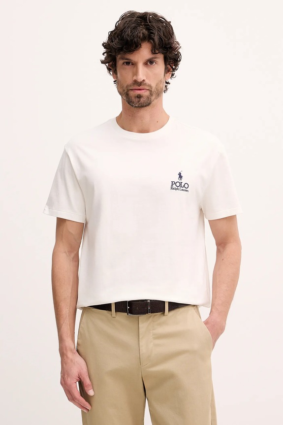 Polo Ralph Lauren t-shirt bawełniany bawełna beżowy 710981136