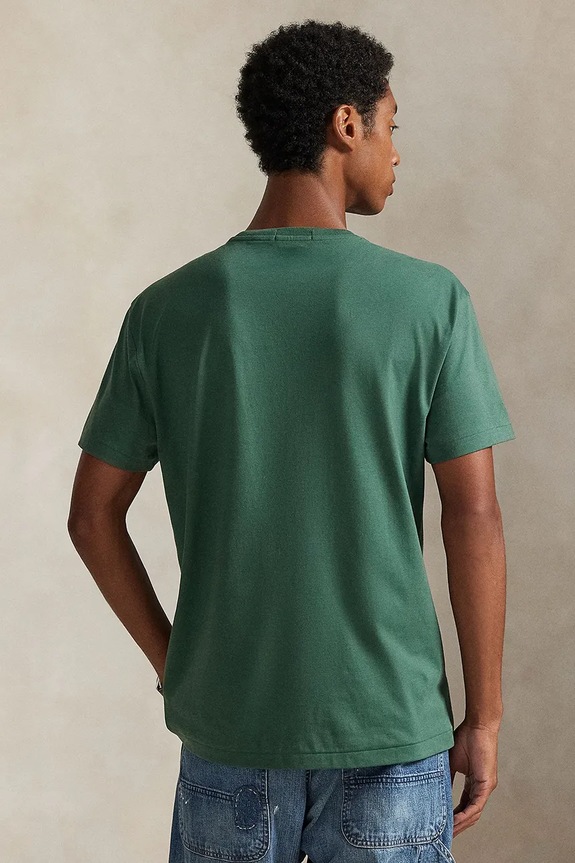 Βαμβακερό μπλουζάκι Polo Ralph Lauren 710981136 πράσινο SS26