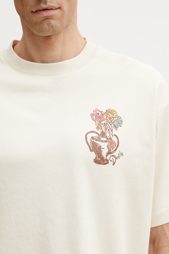 Drôle de Monsieur Vase Havana tricou bărbătesc din bumbac bej K.TS308.CO002.SD