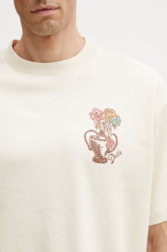 Drôle de Monsieur Vase Havana tricou bărbătesc din bumbac bej K.TS308.CO002.SD