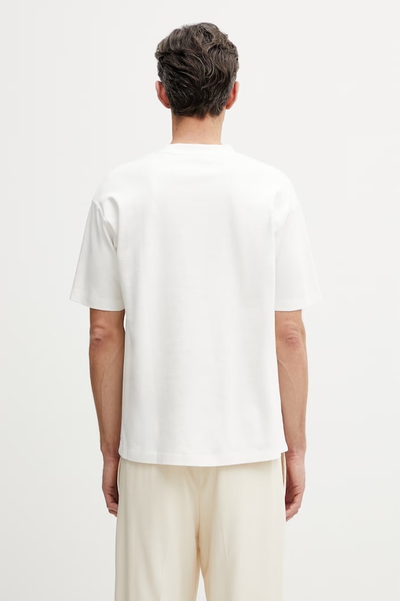 Îmbrăcăminte Drôle de Monsieur Fleuriste tricou de bumbac pentru bărbați K.TS310.CO002.OW alb