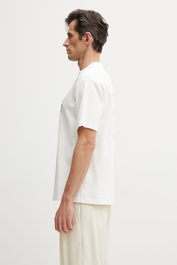 Drôle de Monsieur Cannes tricou bărbătesc din bumbac K.TS313.CO002.OW bej SS26