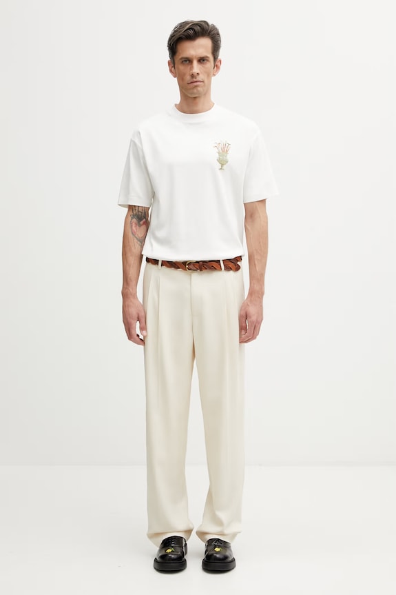 Drôle de Monsieur Cannes tricou bărbătesc din bumbac K.TS313.CO002.OW bej