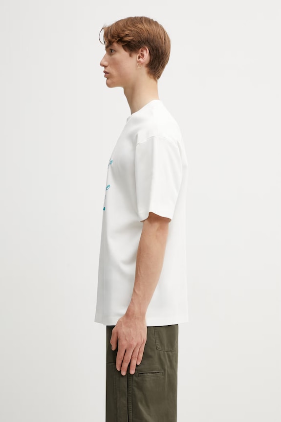 Drôle de Monsieur T-shirt Ανδρικό Βαμβακερό Slogan Palmiers K.TS297.CO002.OW λευκό SS26