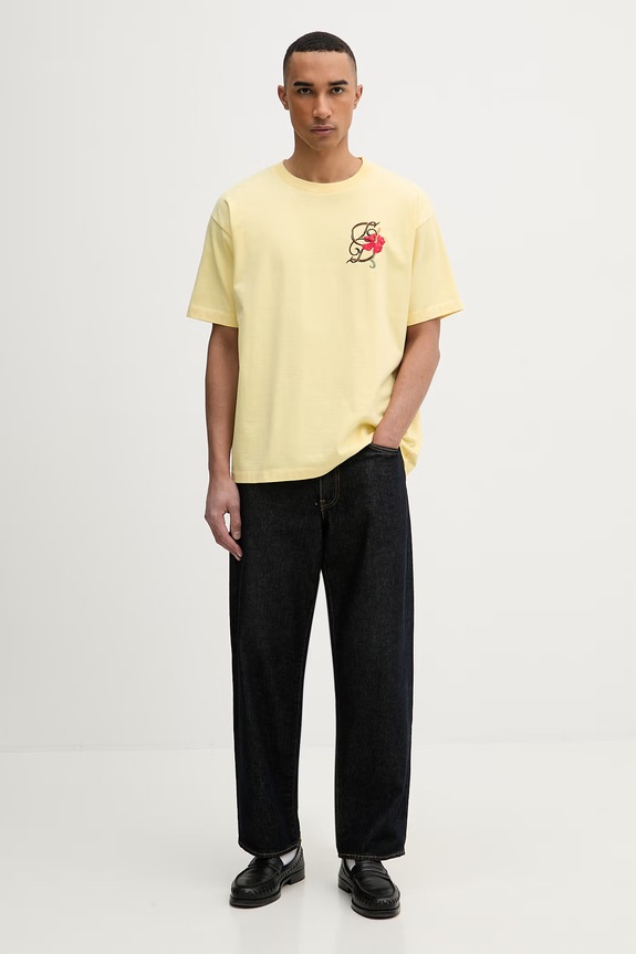 Drôle de Monsieur tričko pánské bavlněné D Hibiscus Broddée K.TS316.CO248.LYL žlutá SS26