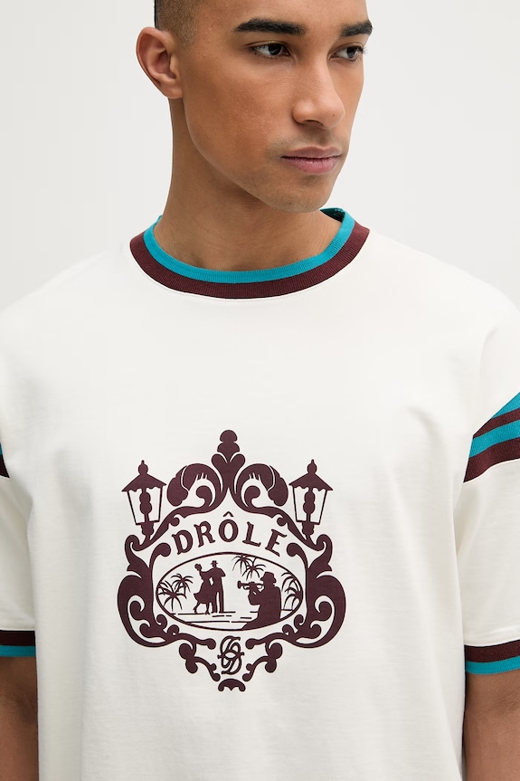 Drôle de Monsieur тениска мъжка от памук Danseurs бежов K.TS293.CO248.OW