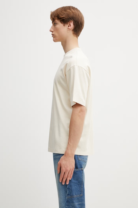 Drôle de Monsieur kratka moška bombažna majica Le T-shirt Slogan Classique K.TS202.CO002.SD bež SS26