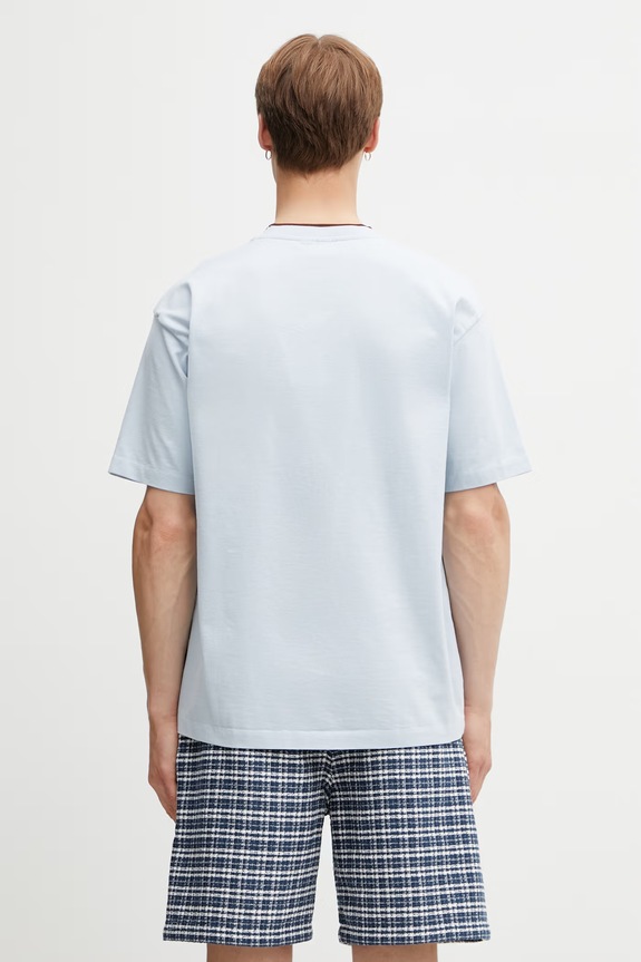 Oblačila Drôle de Monsieur osnovna kratka majica moška bombažna Drôle Belissima K.TS318.CO248.LBE modra