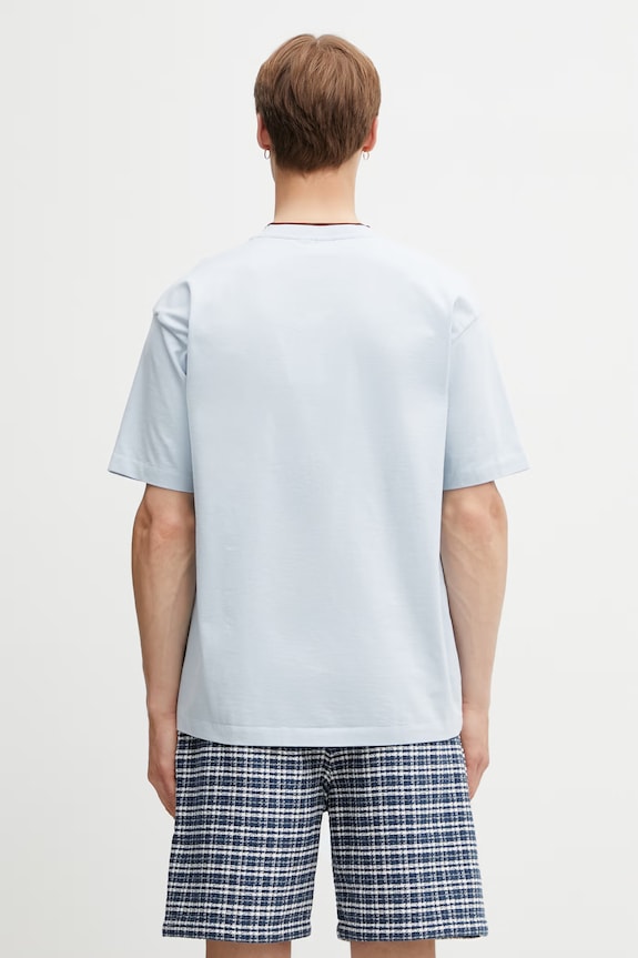 Ρούχα Drôle de Monsieur t-shirt basic Ανδρικό βαμβακερό Drôle Belissima K.TS318.CO248.LBE μπλε