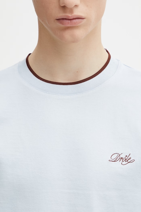 Drôle de Monsieur Drôle Belissima tricou basic din bumbac de bărbați albastru K.TS318.CO248.LBE