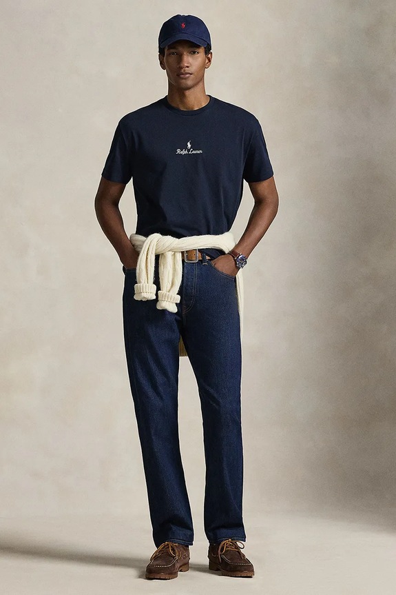 Ρούχα Βαμβακερό μπλουζάκι Polo Ralph Lauren 710981370 σκούρο μπλε