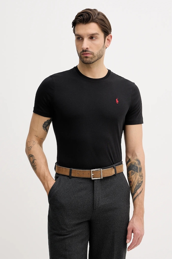 Bavlnené tričko Polo Ralph Lauren 2-pak slim čierna 710B14689