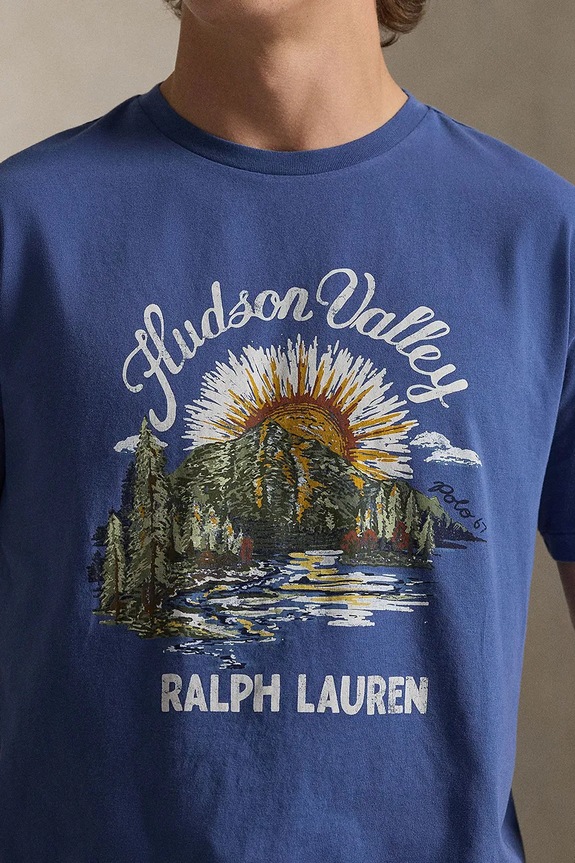 Odzież Polo Ralph Lauren t-shirt bawełniany 710P04881 niebieski