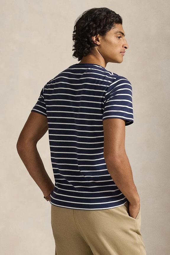 Bavlněné tričko Polo Ralph Lauren 710P07313 námořnická modř SS26