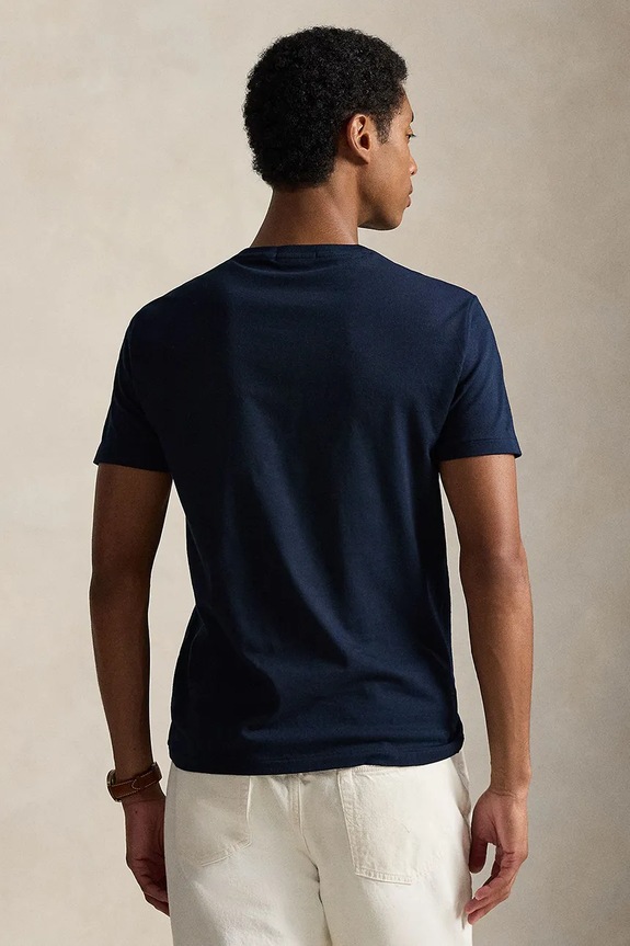 Bavlněné tričko Polo Ralph Lauren 710P07343 námořnická modř SS26
