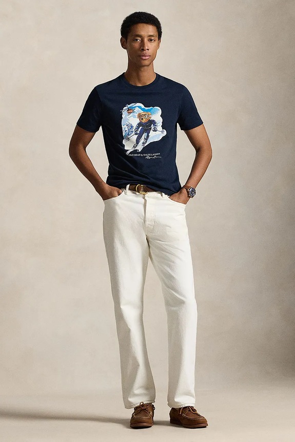 Oblečení Bavlněné tričko Polo Ralph Lauren 710P07343 námořnická modř
