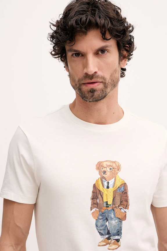 Хлопковая футболка Polo Ralph Lauren бежевый 710P07346