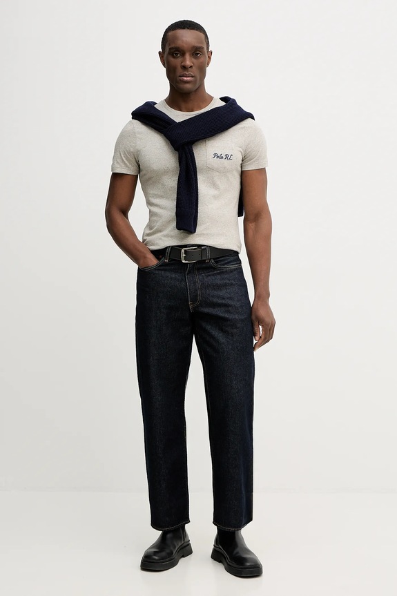 Bavlnené tričko Polo Ralph Lauren 710P07348 sivá SS26