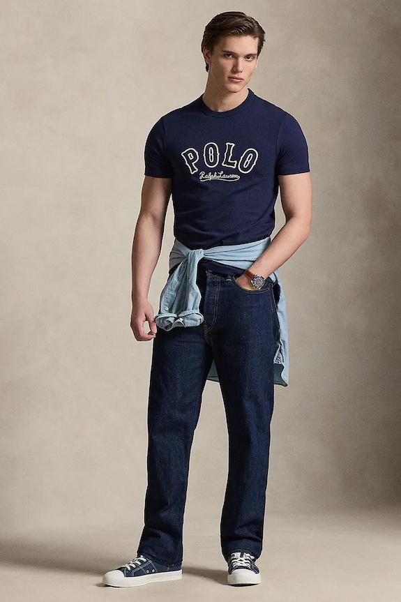 Oblečenie Bavlnené tričko Polo Ralph Lauren 710P07349 tmavomodrá