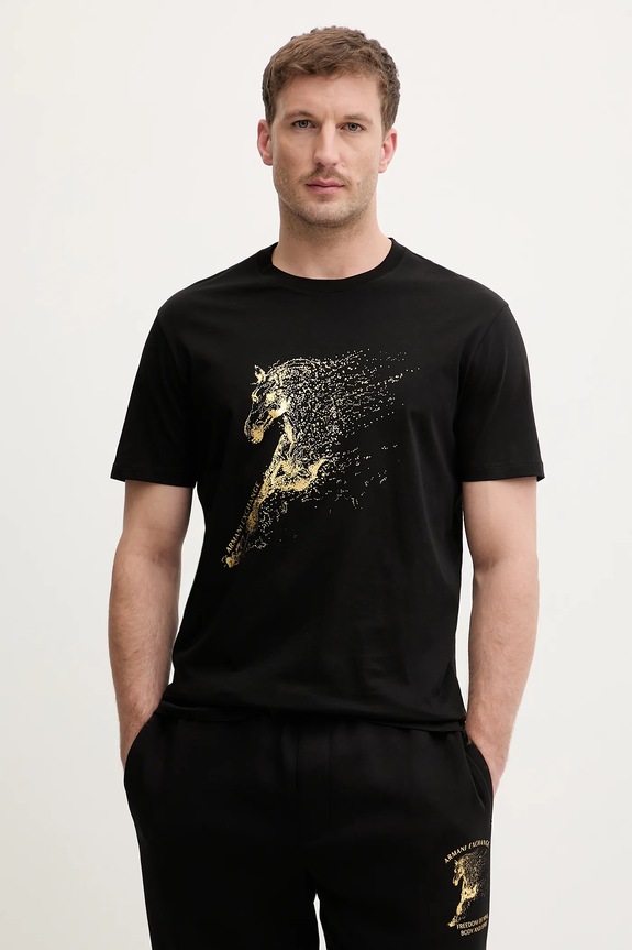 Bavlnené tričko Armani Exchange potlač čierna XM001991.AF10364