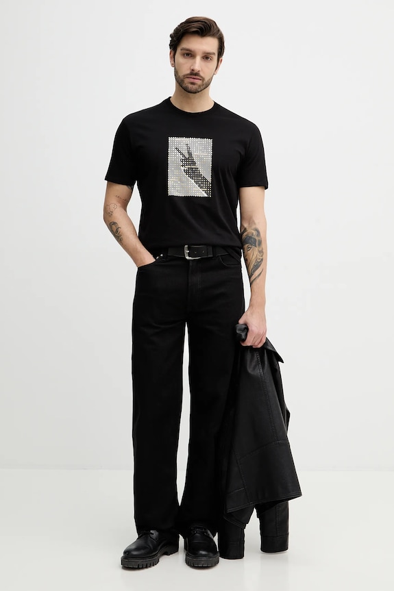Bavlnené tričko Armani Exchange XM002229.AF12308 čierna SS26