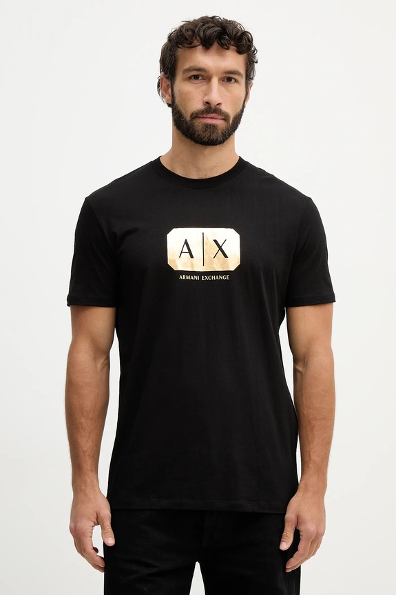 Bavlnené tričko Armani Exchange potlač čierna XM002826.AF12308