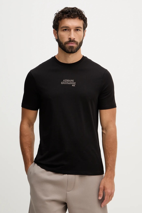 Pamučna majica Armani Exchange pamuk crna XM001784.AF10356