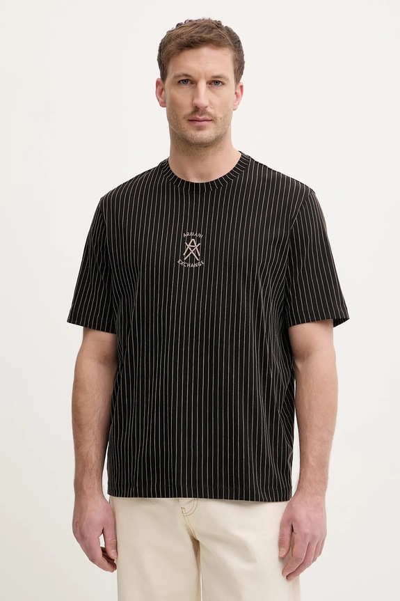 Armani Exchange tricou din bumbac cu modele negru XM001791.AF10356