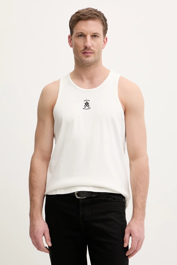 Armani Exchange tricou din bumbac uni bej XM001794.AF19963