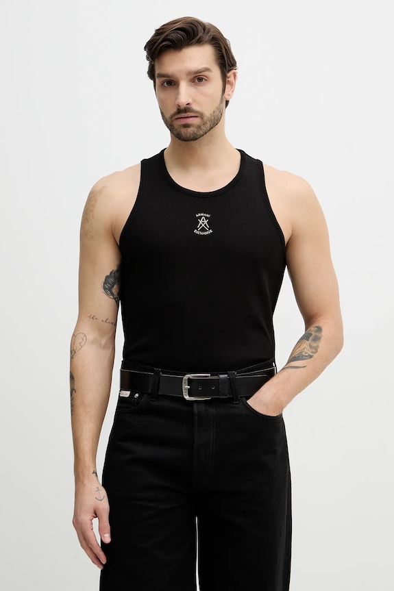 Armani Exchange tricou din bumbac uni negru XM001794.AF19963
