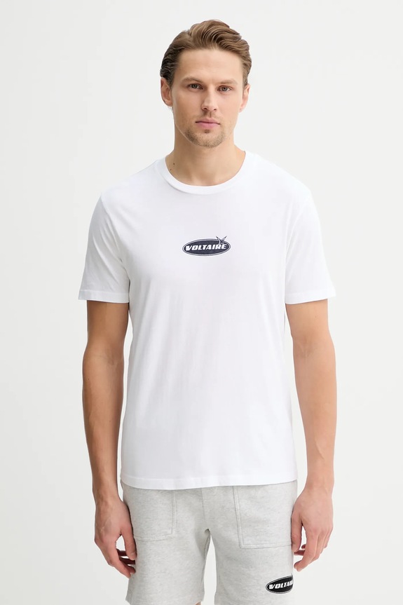 Bavlnené tričko ZADIG&VOLTAIRE potlač biela JMTS01743
