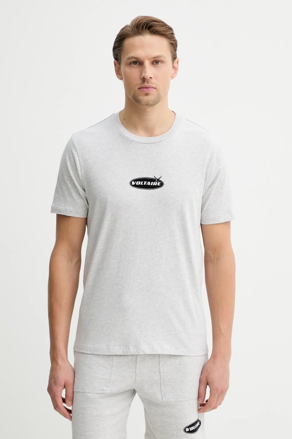 Bavlnené tričko ZADIG&VOLTAIRE potlač sivá JMTS01743