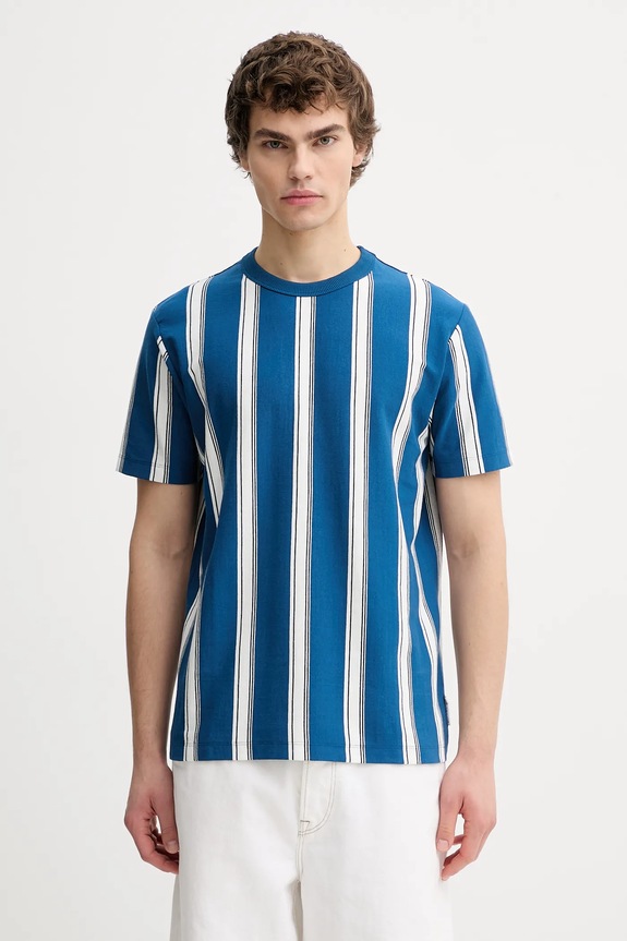 Marc O'Polo t-shirt bawełniany wzorzyste granatowy 5000007714