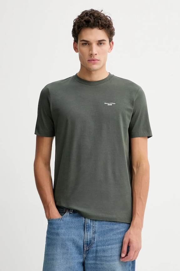 Βαμβακερό μπλουζάκι Marc O'Polo 2-pack κανονικό πράσινο 5000009271