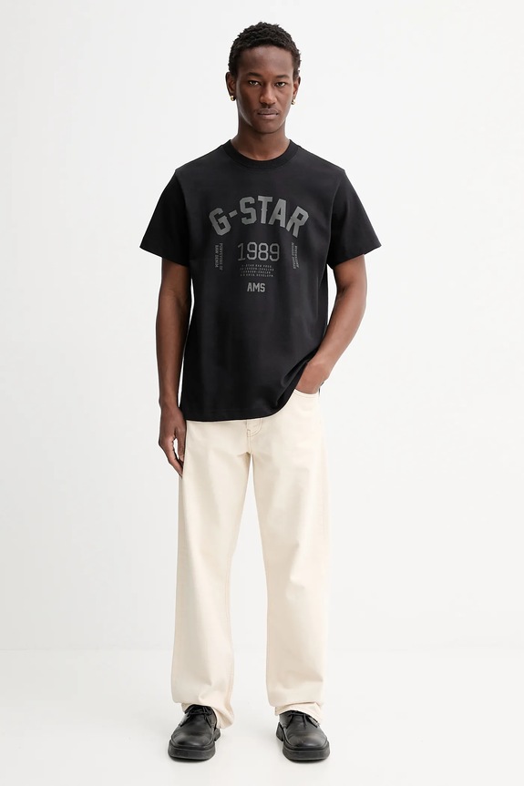 G-Star tricou din bumbac 89 back gr loose D26857.C784 negru SS26