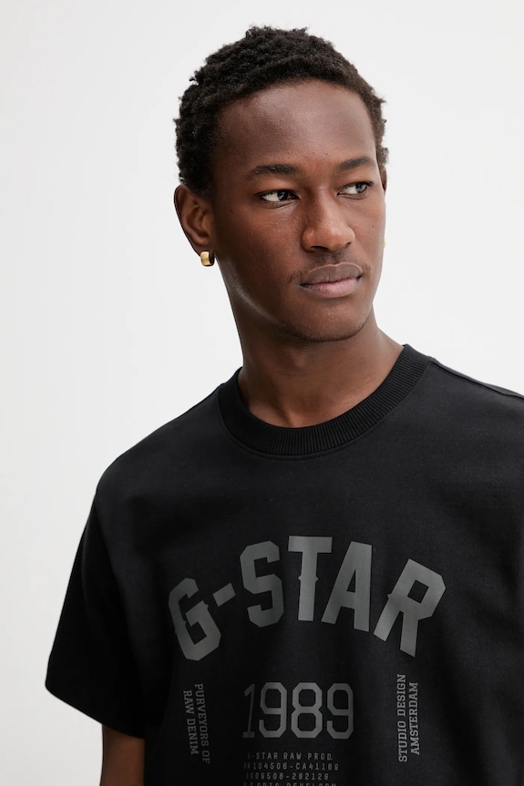 G-Star tricou din bumbac 89 back gr loose negru D26857.C784