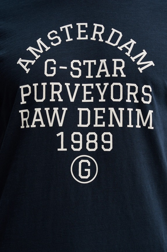 G-Star t-shirt bawełniany Purveyors gr D26856.C372 granatowy