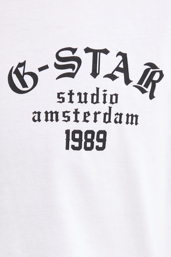 Bavlnené tričko G-Star Studio ams D26862.336 biela