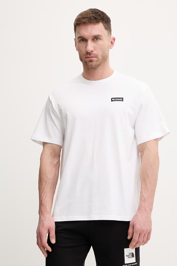 Columbia t-shirt bawełniany CSC nadruk biały 2155041