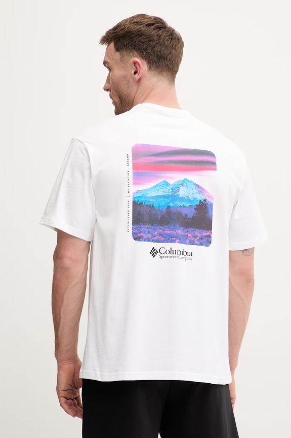 Odzież Columbia t-shirt bawełniany CSC 2155041 biały