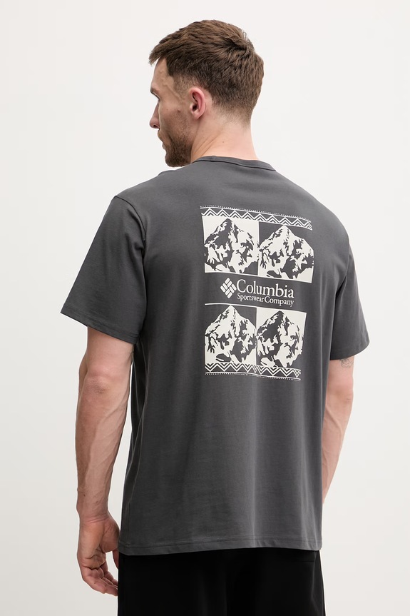 Columbia t-shirt bawełniany CSC nadruk szary 2155061